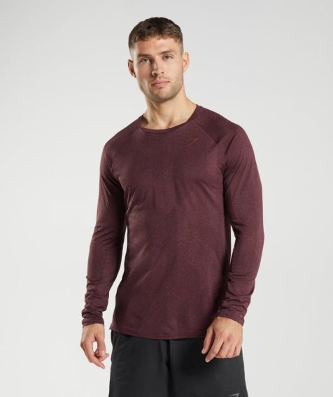 Koszulki Gymshark Apex Long Sleeve Męskie Ciemny Brązowe | PL 283LMN